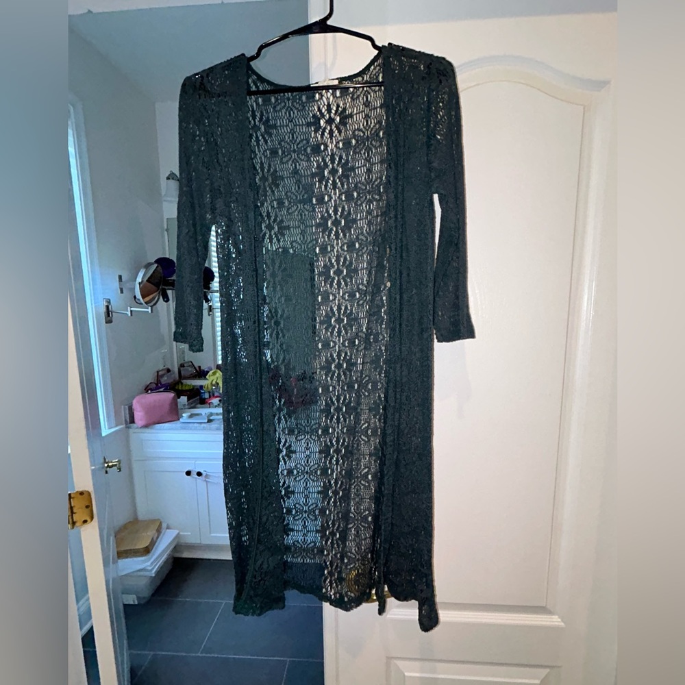 Maurices Teal Lace Cardigan